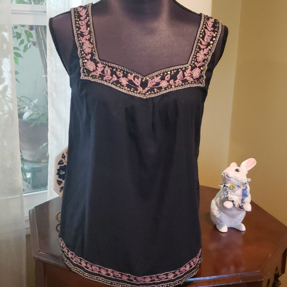 Lucky Brand Embroidered Tank Top